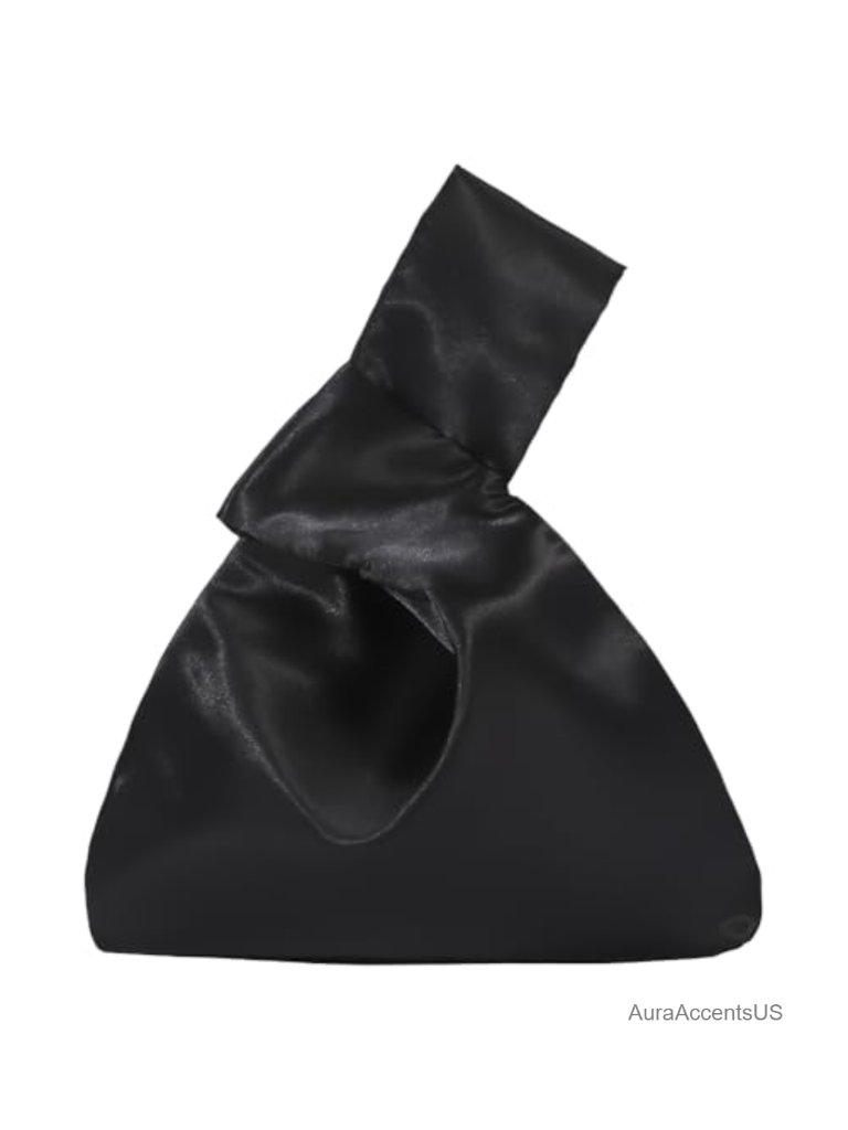 Satin Knot Wrist Bag Clutch Evening Handbag Mini Purse Tote Phone Wallet